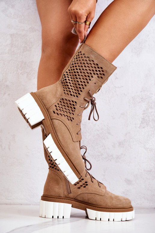 Pealhk Kõrge saapad Nicole pruunid värvi 2706 Pealhk Kõrge saapad Nicole pruunid värvi 2706