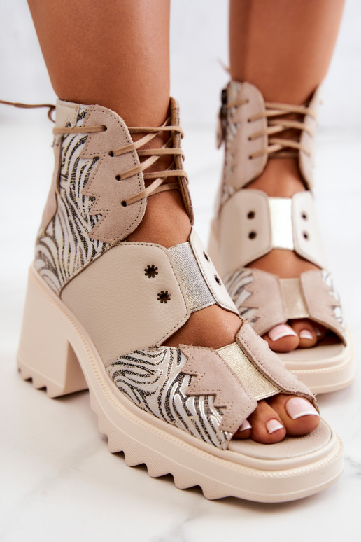 Pealhk Pealiste poolsaapad tõmblukuga Sellel onciejka 05321-04 beeži värvi