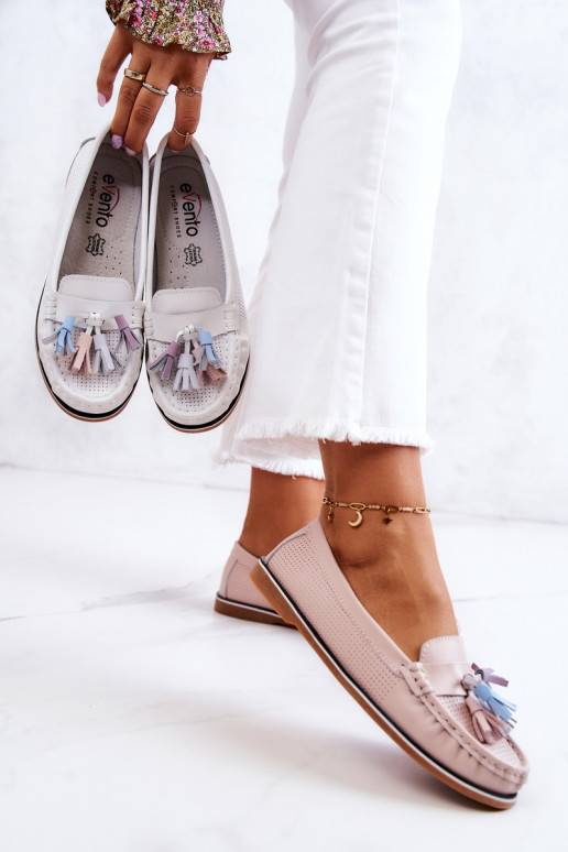 Pealhk naiste mokassiinid narmastega Tumeroosad värvi Laressa Pealhk naiste mokassiinid narmastega Tumeroosad värvi Laressa