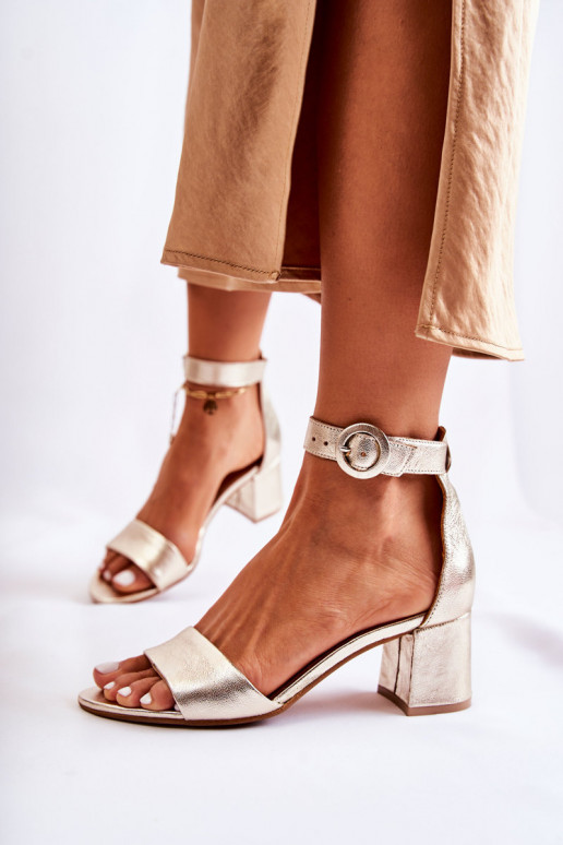 Pealhk Elegantsed kõrge kontsaga sandaalid Sellel onciejka 04141-42 Kuldset värvi Pealhk Elegantsed kõrge kontsaga sandaalid Sellel onciejka 04141-42 Kuldset värvi