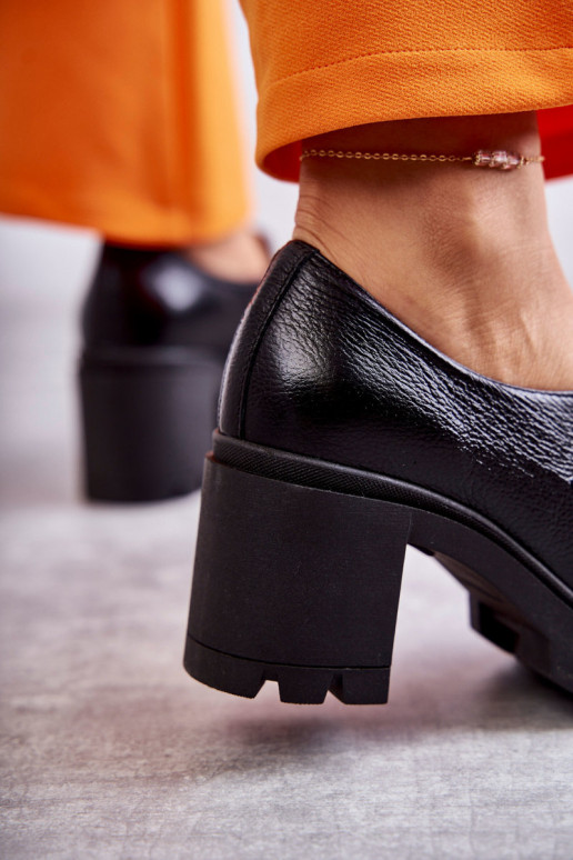 Pealhk jalatsid kõrge jämeda kontsaga Kuldse kaunistusega msuud Lemar Mikeyla