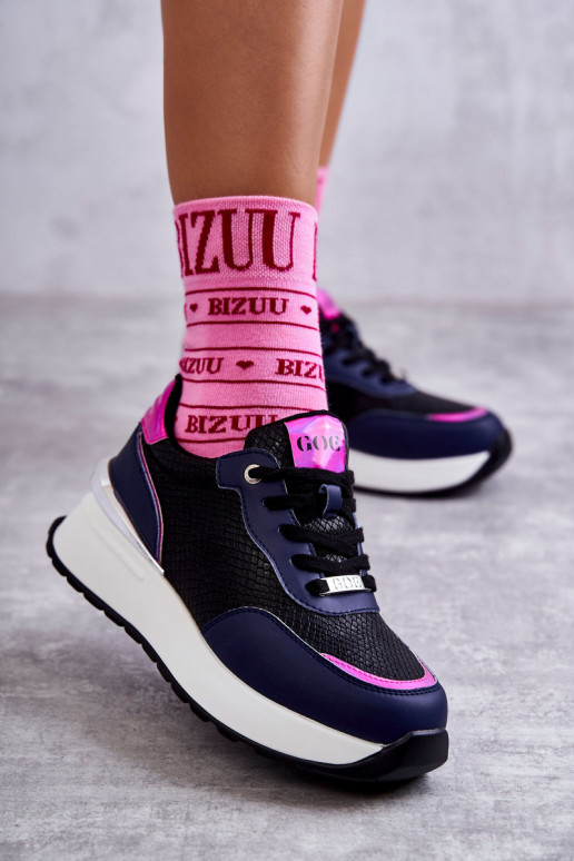 Pealiste omad spordijalatsid Kiilu peal GOE KK2N4081 Must-tumesinist värvi Pealiste omad spordijalatsid Kiilu peal GOE KK2N4081 Must-tumesinist värvi