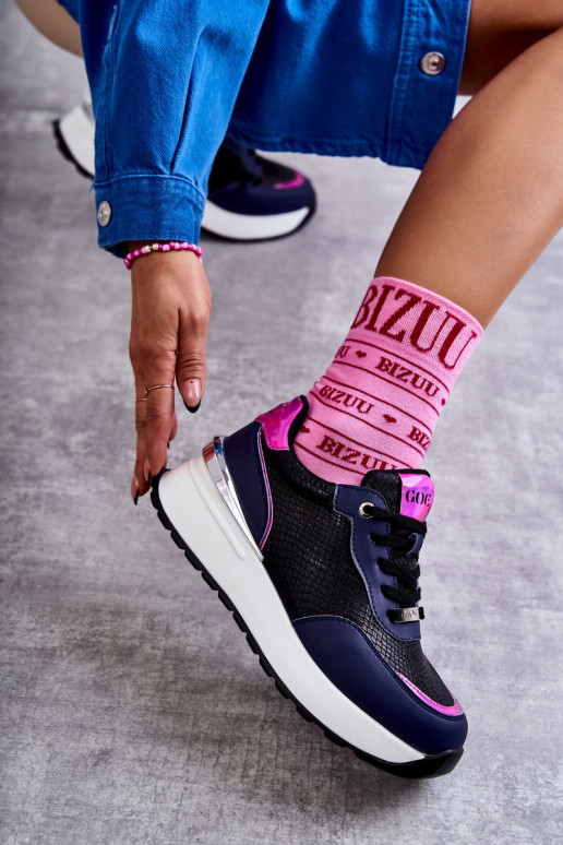 Pealiste omad spordijalatsid Kiilu peal GOE KK2N4081 Must-tumesinist värvi Pealiste omad spordijalatsid Kiilu peal GOE KK2N4081 Must-tumesinist värvi