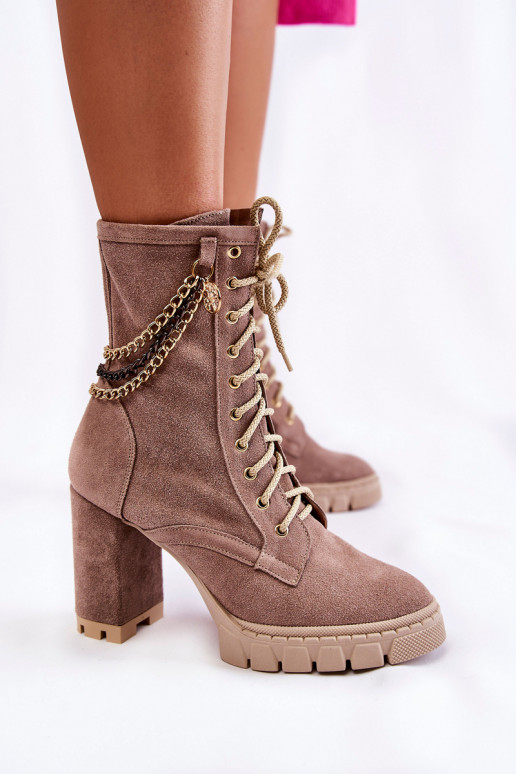 Seemisnahast kingad nööritavad Lesisseski Shoes 3244/G beeži värvi Seemisnahast kingad nööritavad Lesisseski Shoes 3244/G beeži värvi