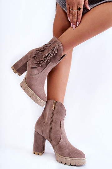 Seemisnahast kingad platvormiga Lesisseski Shoes 3251 Cappuccino
