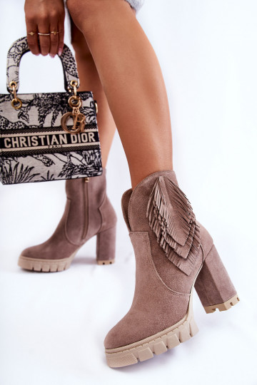 Seemisnahast kingad platvormiga Lesisseski Shoes 3251 Cappuccino 2
