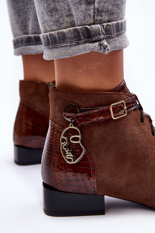 Pealiste poolsaapad Kingad Sellel onciejka 5743A-02 pruunid värvi