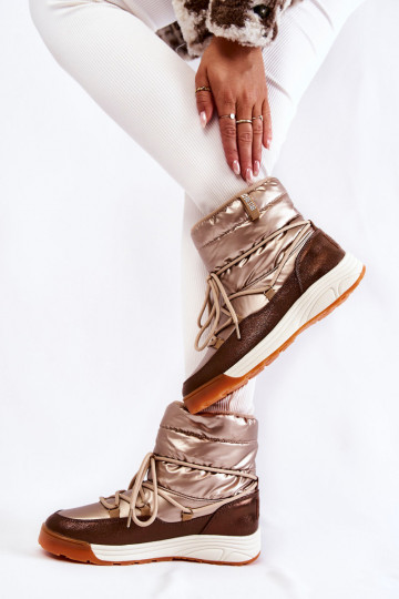 Pealiste omad nööpidega lumesaapad Memory Foam Big Star KK274276 Kuldset värvi-pruunid värvi 2