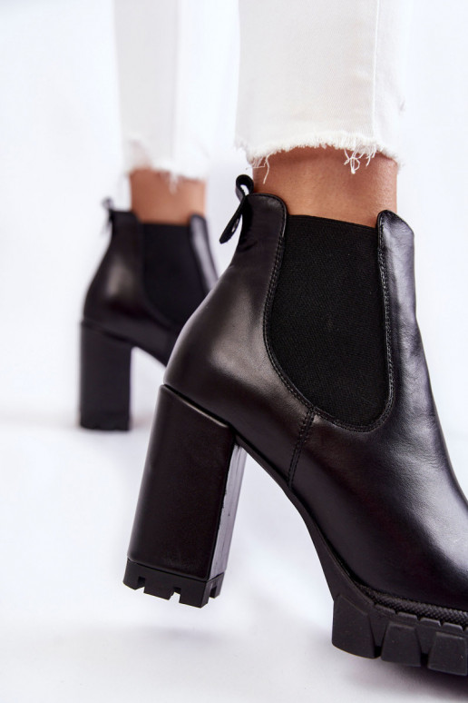 Pealhk Pealiste poolsaapad Sujuv kõrge jämeda kontsaga msuud Eldey