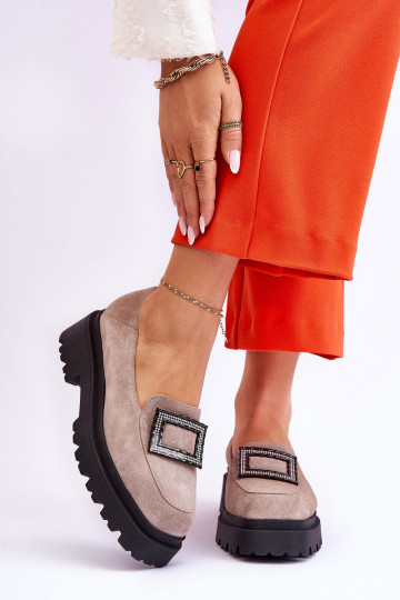 Mugav Seemisnahast mokassiinid beeži värvi Agathe 2