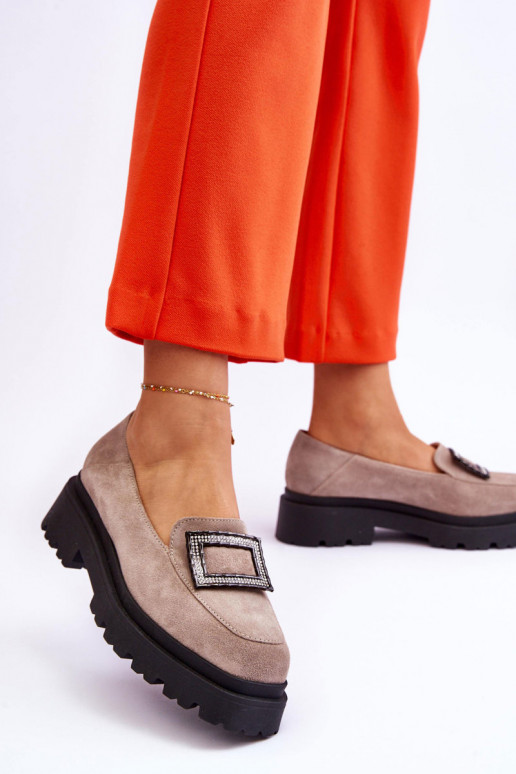 Mugav Seemisnahast mokassiinid beeži värvi Agathe Mugav Seemisnahast mokassiinid beeži värvi Agathe