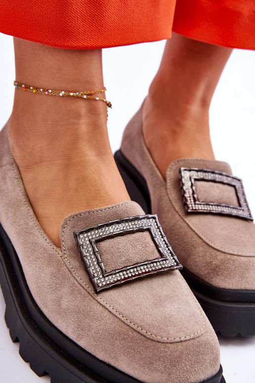 Mugav Seemisnahast mokassiinid beeži värvi Agathe Mugav Seemisnahast mokassiinid beeži värvi Agathe