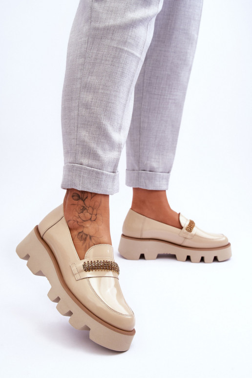 Moekad Mokassiinid platvormiga kaunistustega Laura Messi 2600 beeži värvi Moekad Mokassiinid platvormiga kaunistustega Laura Messi 2600 beeži värvi