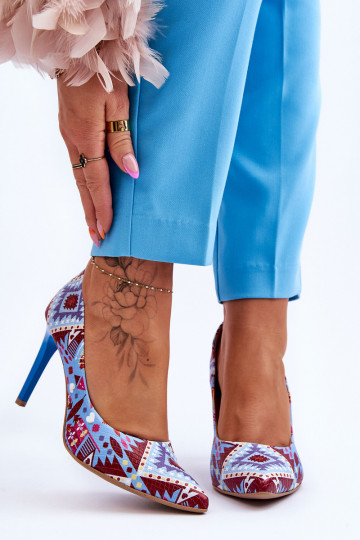 Moekad Pealhk kõrge kontsaga Lesisseski Shoes 2659 sinine-runased