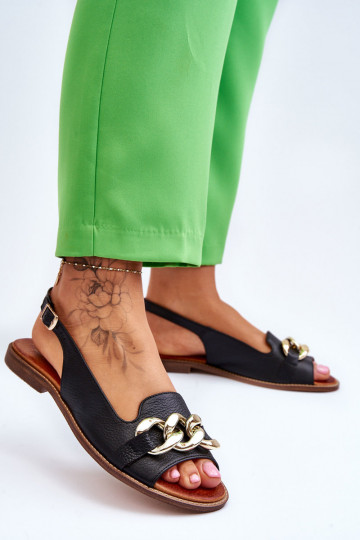 Naistel sandaalid LeĮskis Shoes 3230 must Žirnis 2
