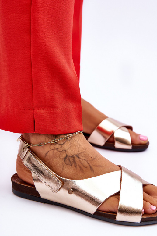 Zazoo 40141 Pealistesandaalid krõpsudega kinnitatav Kuldset värvi