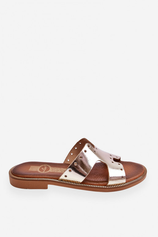 Zazoo 40326 Pealiste omad Sussid Dekoratiivsete väljalõigetega Kuldset värvi Zazoo 40326 Pealiste omad Sussid Dekoratiivsete väljalõigetega Kuldset värvi