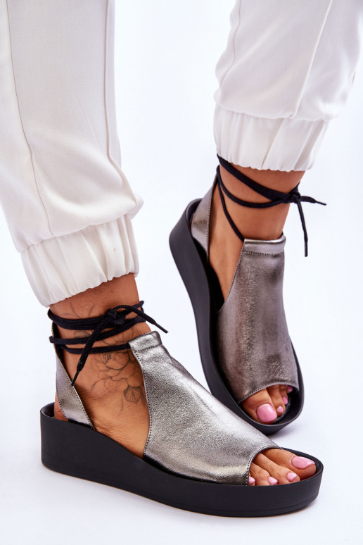 Pealhk Platvormiga sandaalid Nicole 2743/063 halli-msuud Pealhk Platvormiga sandaalid Nicole 2743/063 halli-msuud