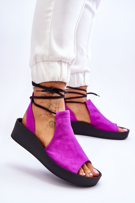 Zazoo 2743 Seemisnahksed platvormkingad tumeroosad värvi Zazoo 2743 Seemisnahksed platvormkingad tumeroosad värvi