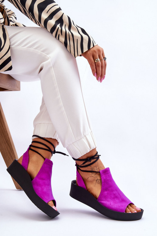 Zazoo 2743 Seemisnahksed platvormkingad tumeroosad värvi Zazoo 2743 Seemisnahksed platvormkingad tumeroosad värvi