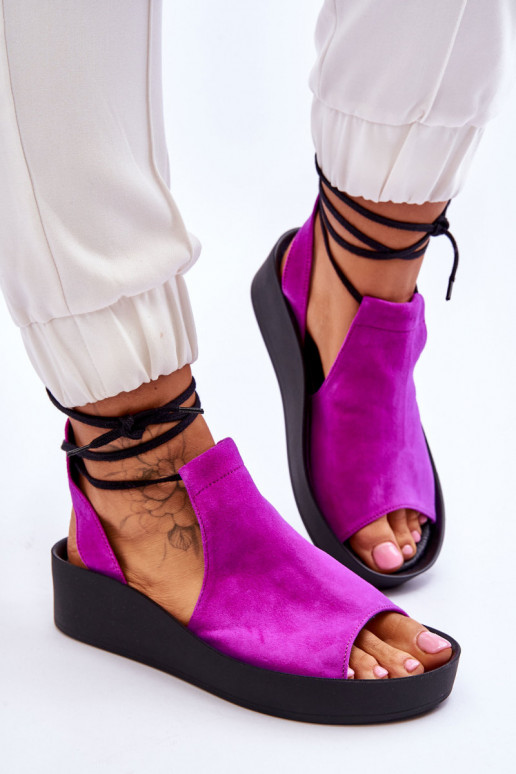 Zazoo 2743 Seemisnahksed platvormkingad tumeroosad värvi Zazoo 2743 Seemisnahksed platvormkingad tumeroosad värvi