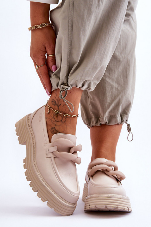 Pealhk Mokassiinid jalatsid Big Star LL274581 beeži värvi Pealhk Mokassiinid jalatsid Big Star LL274581 beeži värvi