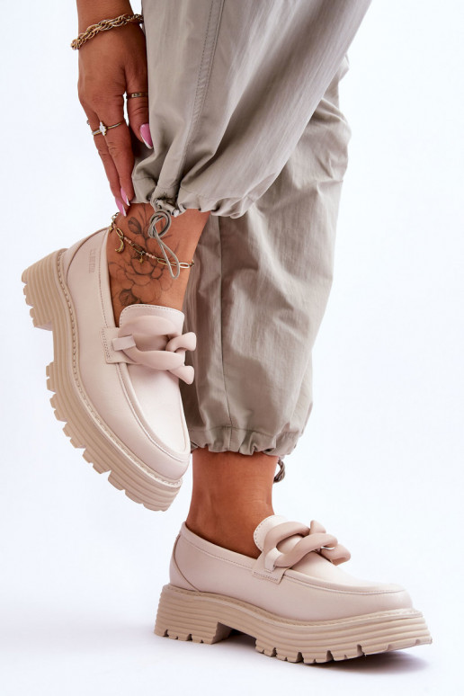 Pealhk Mokassiinid jalatsid Big Star LL274581 beeži värvi Pealhk Mokassiinid jalatsid Big Star LL274581 beeži värvi