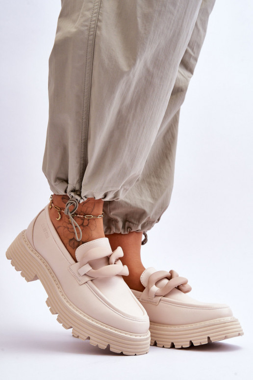 Pealhk Mokassiinid jalatsid Big Star LL274581 beeži värvi Pealhk Mokassiinid jalatsid Big Star LL274581 beeži värvi