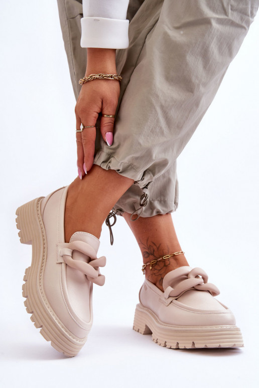 Pealhk Mokassiinid jalatsid Big Star LL274581 beeži värvi Pealhk Mokassiinid jalatsid Big Star LL274581 beeži värvi