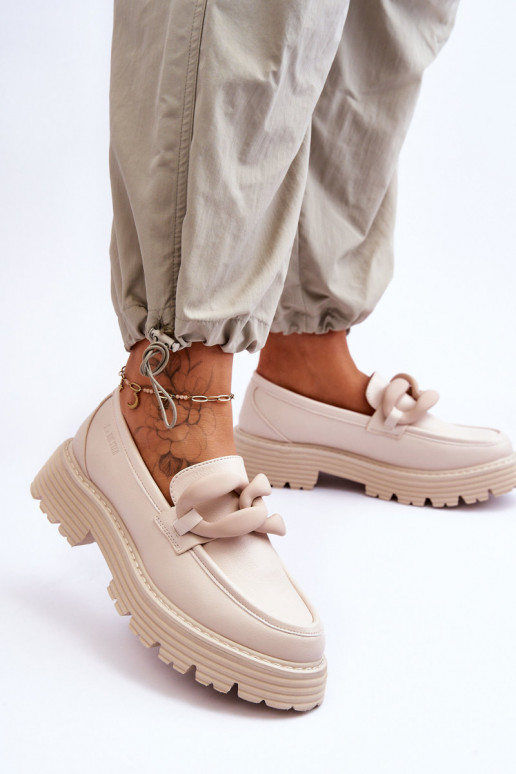 Pealhk Mokassiinid jalatsid Big Star LL274581 beeži värvi Pealhk Mokassiinid jalatsid Big Star LL274581 beeži värvi