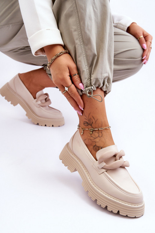 Pealhk Mokassiinid jalatsid Big Star LL274581 beeži värvi Pealhk Mokassiinid jalatsid Big Star LL274581 beeži värvi