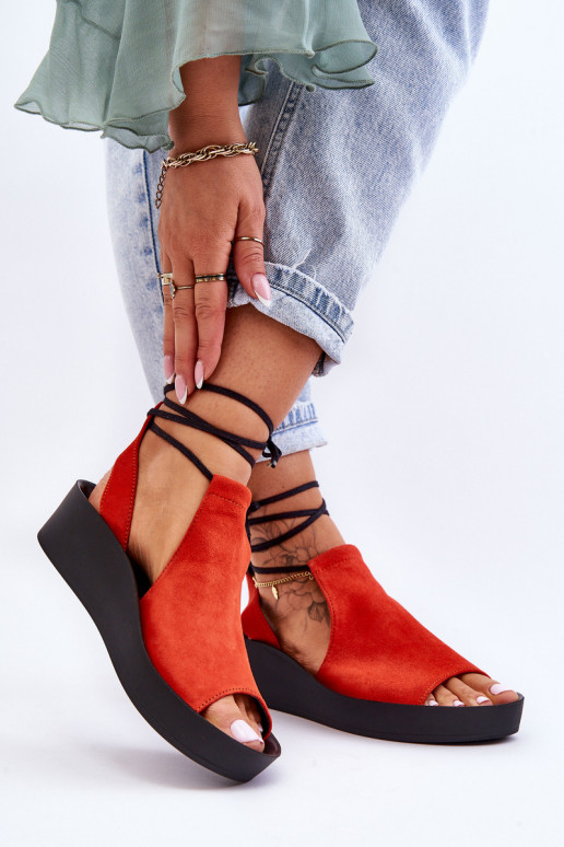 Seemisnahksed platvormkingad Zazoo 2743 oranži värvi Seemisnahksed platvormkingad Zazoo 2743 oranži värvi