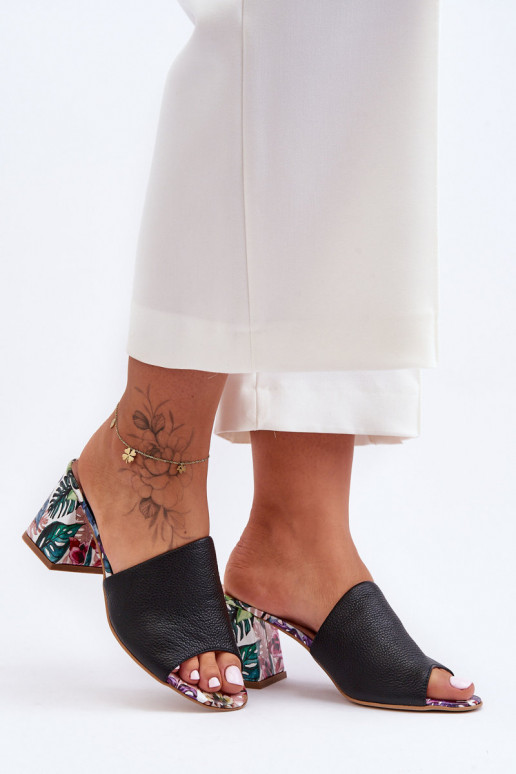 Pealiste omad Plätud naturaalsest nahast kõrge jämeda kontsaga Lesisseski Shoes 3209/K msuud Pealiste omad Plätud naturaalsest nahast kõrge jämeda kontsaga Lesisseski Shoes 3209/K msuud