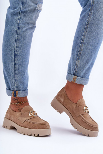 Pealiste omad jalatsid seemisnakhsed kaunistustega beeži värvi Rosefalls 2