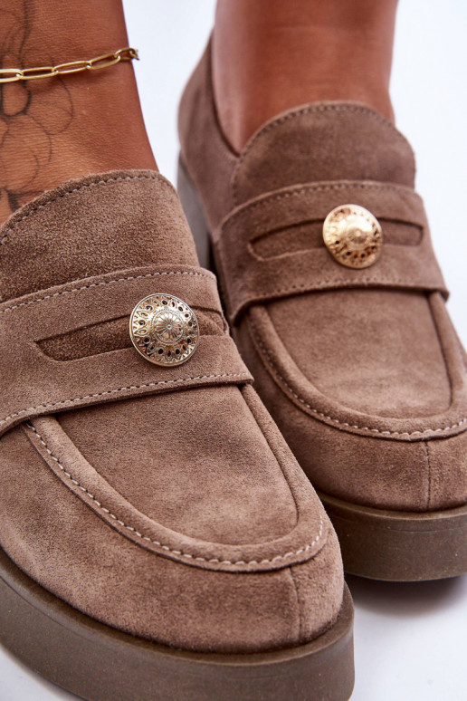 seemisnakhsed jalatsid Pealiste omad kõrge jämeda kontsaga beeži värvi Lemar Dunadia