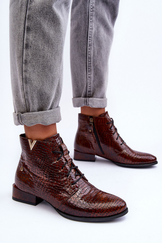 Pealiste poolsaapad Sellel onciejka 5743C-02 pruunid värvi