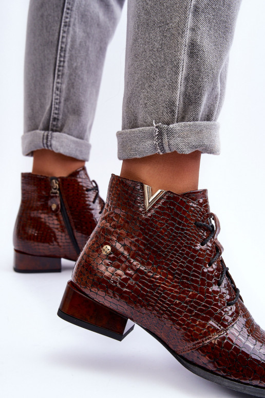 Pealiste poolsaapad Sellel onciejka 5743C-02 pruunid värvi