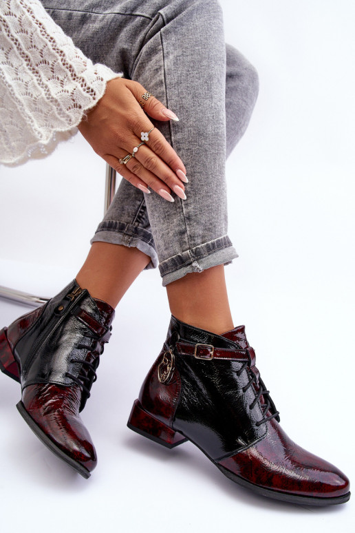 Pealiste poolsaapad Kingad Sellel onciejka 5743A-23 bordoo-värvi Pealiste poolsaapad Kingad Sellel onciejka 5743A-23 bordoo-värvi