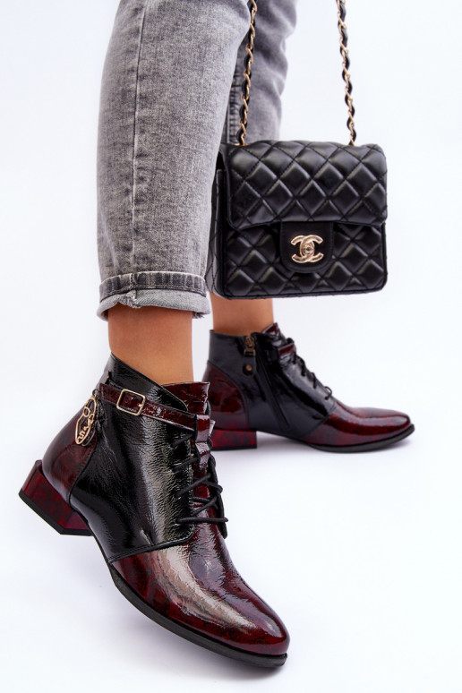 Pealiste poolsaapad Kingad Sellel onciejka 5743A-23 bordoo-värvi Pealiste poolsaapad Kingad Sellel onciejka 5743A-23 bordoo-värvi