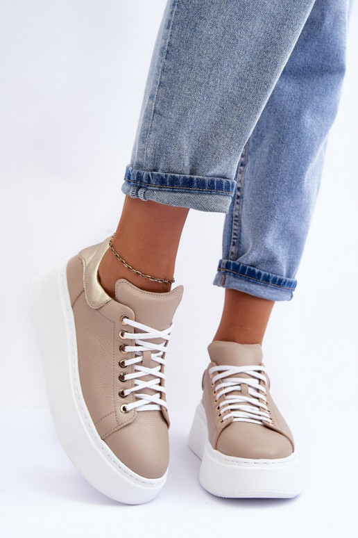 Pealiste omad spordijalatsid Pealhk platvormil beeži värvi Lemar 10150 Pealiste omad spordijalatsid Pealhk platvormil beeži värvi Lemar 10150