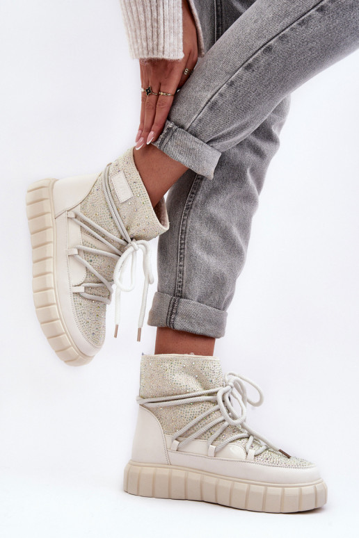 voodriga nööpidega lumesaapad Kaunistustega Kivikividega GOE MM2N4081 beeži värvi voodriga nööpidega lumesaapad Kaunistustega Kivikividega GOE MM2N4081 beeži värvi