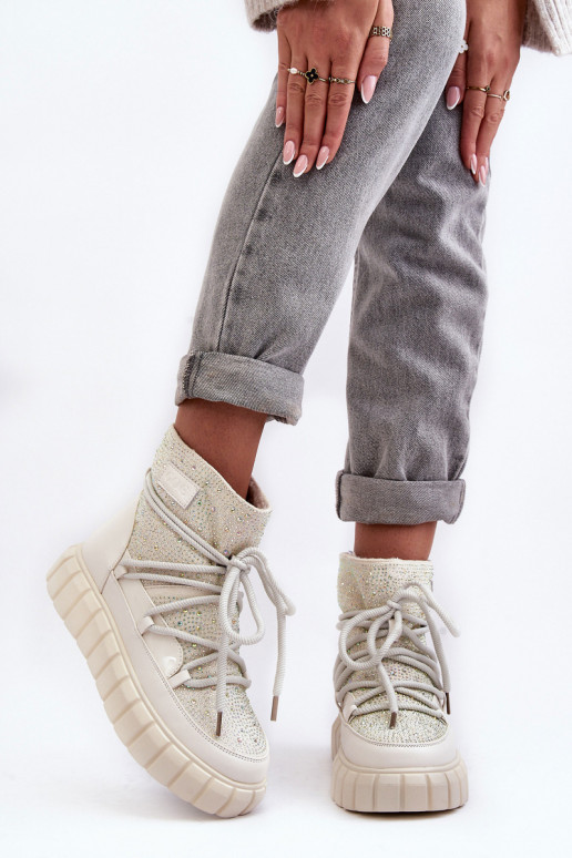 voodriga nööpidega lumesaapad Kaunistustega Kivikividega GOE MM2N4081 beeži värvi voodriga nööpidega lumesaapad Kaunistustega Kivikividega GOE MM2N4081 beeži värvi