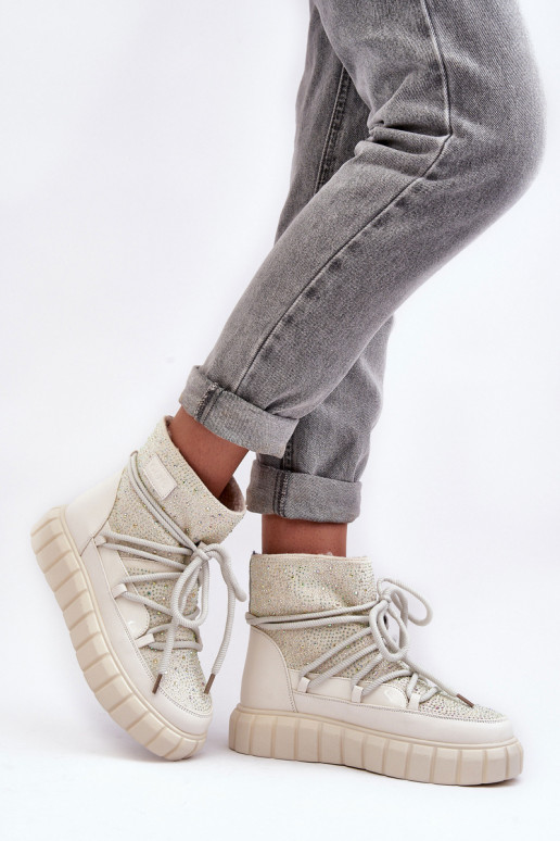 voodriga nööpidega lumesaapad Kaunistustega Kivikividega GOE MM2N4081 beeži värvi voodriga nööpidega lumesaapad Kaunistustega Kivikividega GOE MM2N4081 beeži värvi