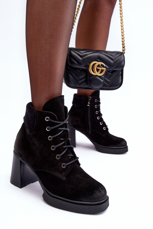 Pealiste poolsaapad seemisnakhsed nööritavad kõrge jämeda kontsaga msuud Lemar Flomes