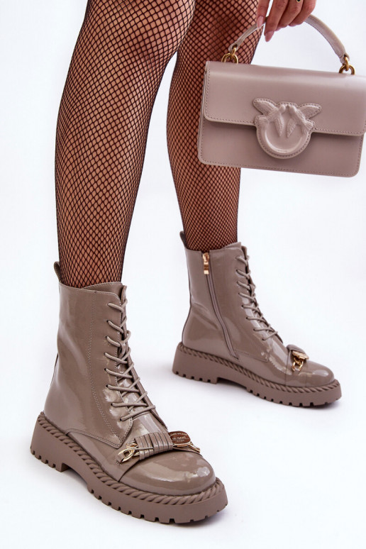 Pealiste omad Laque saapad kaunistustega beeži värvi S.Barski MR870-67 Pealiste omad Laque saapad kaunistustega beeži värvi S.Barski MR870-67