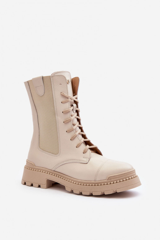 Pealhk Pealiste omad saapad nööritavad Elevandiluu värvi Nicole 2836