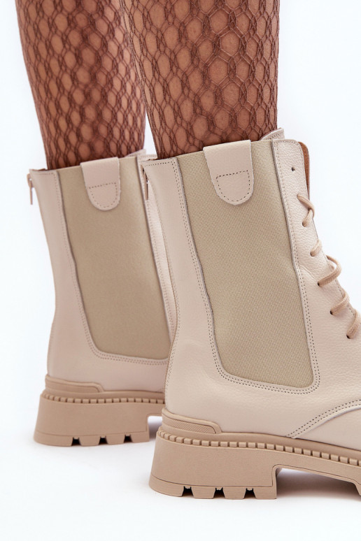 Pealhk Pealiste omad saapad nööritavad Elevandiluu värvi Nicole 2836