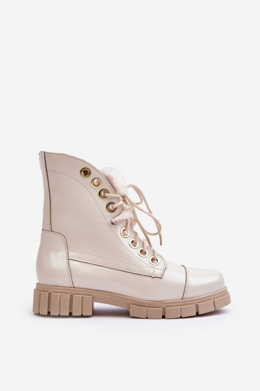 Pealhk Pealiste poolsaapad karusnahaga Elevandiluu värvi Lesisseski 3296