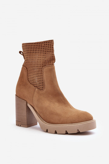 Ažuursed seemisnahast Pealiste poolsaapad pruunid värvi Lesisseski 3386 2