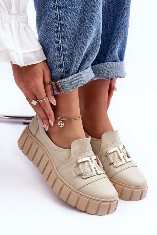 Pealhk jalatsid Pealiste omad platvormiga beeži värvi Lesisseski 3398 Pealhk jalatsid Pealiste omad platvormiga beeži värvi Lesisseski 3398